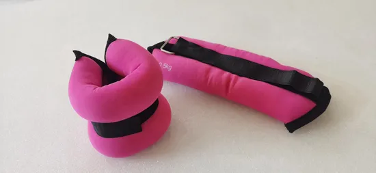 Tecido de neoprene com enchimento de esferas de aço sem poeira Peso de pulso de tornozelo Halteres de tornozelo Peso de pulso