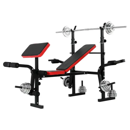 Equipamento de ginástica Banco de abdominais Banco de supino ajustável multifuncional Banco de halteres plano